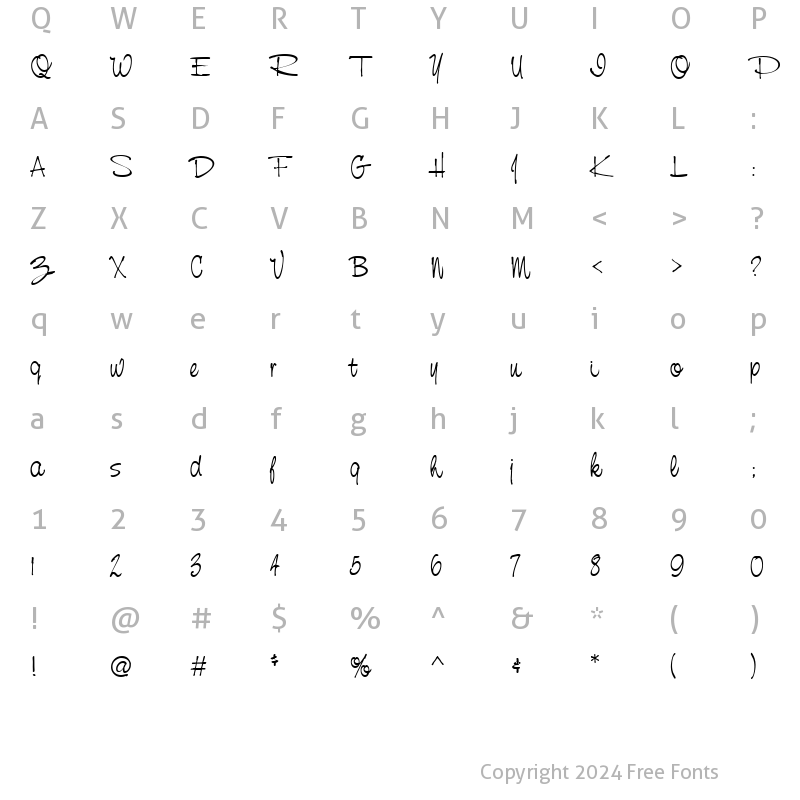 Character Map of NevilleScript Regular