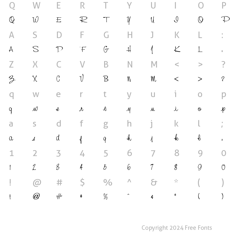 Character Map of Nevison Regular