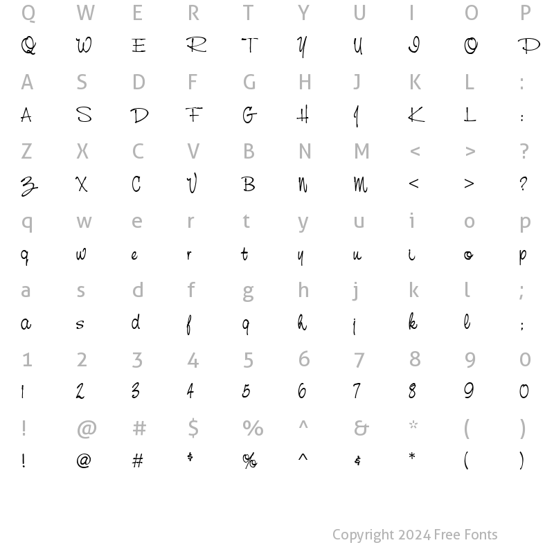 Character Map of NevisonCasDEE Regular