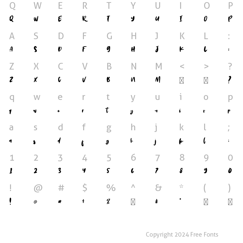 Character Map of New Amazed Regular