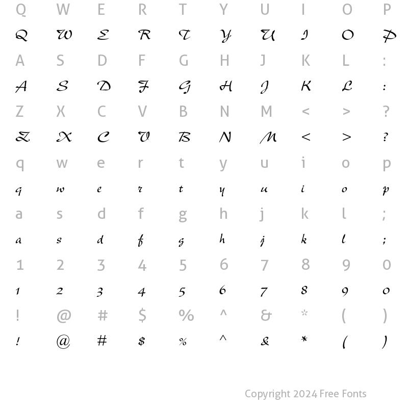 Character Map of New Berolina MT Regular