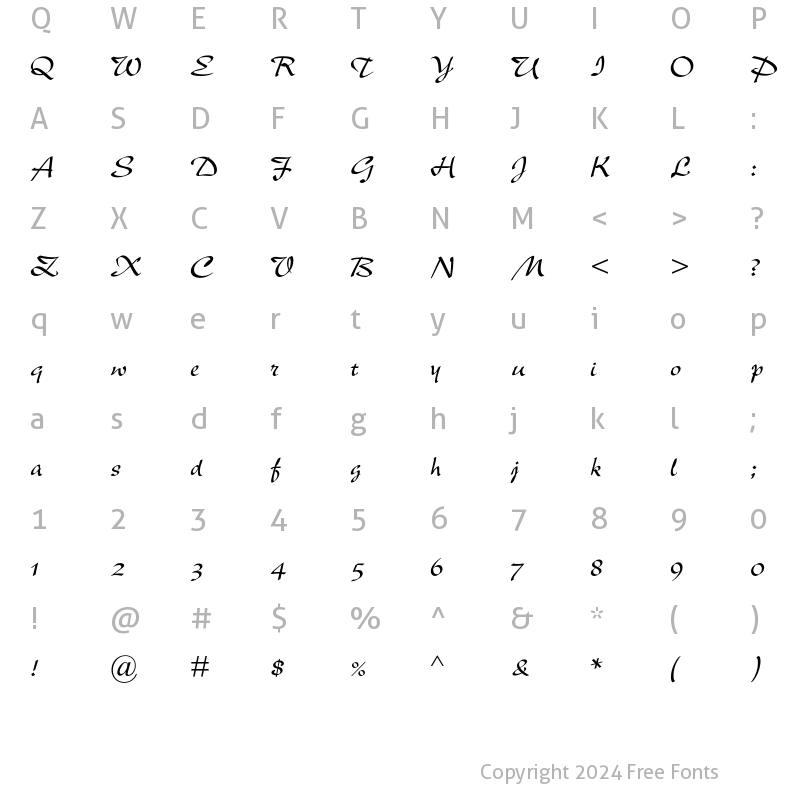 Character Map of New Berolina Regular