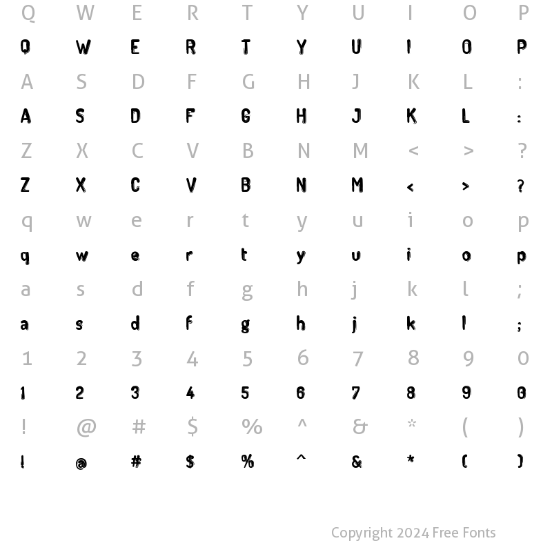 Character Map of New Bradford Regular