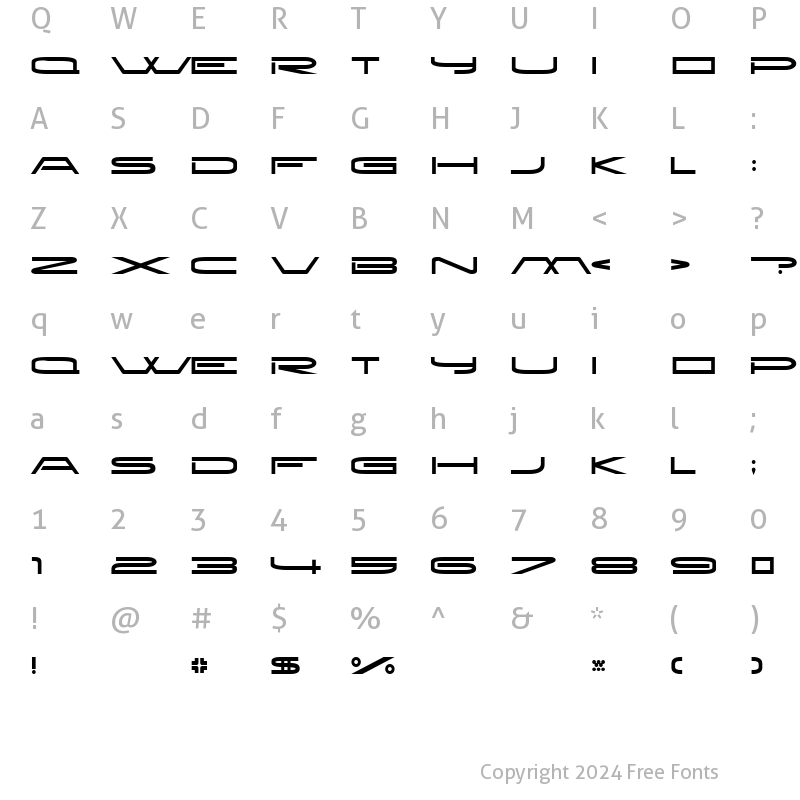 Character Map of New Brilliant Regular