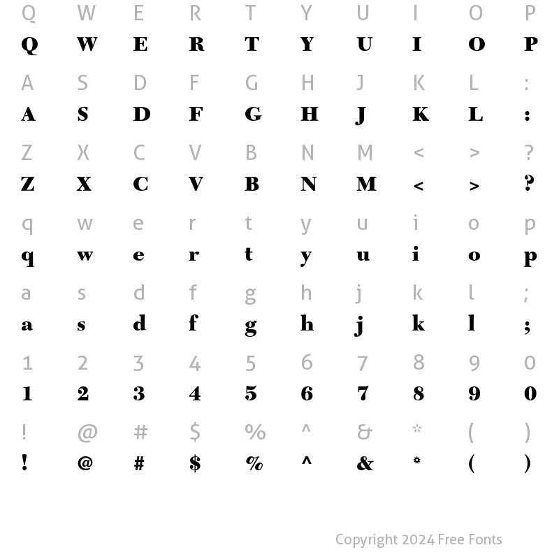 Character Map of New Caledonia LT Std Black