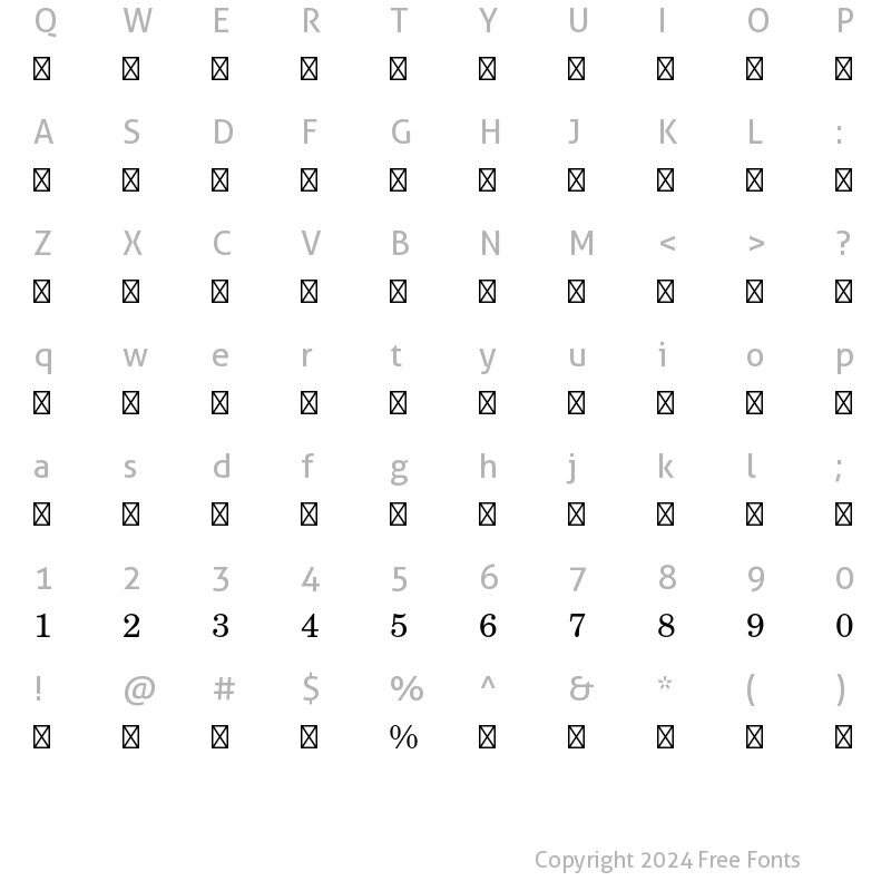 Character Map of New Century Schoolbook LT Std Fractions