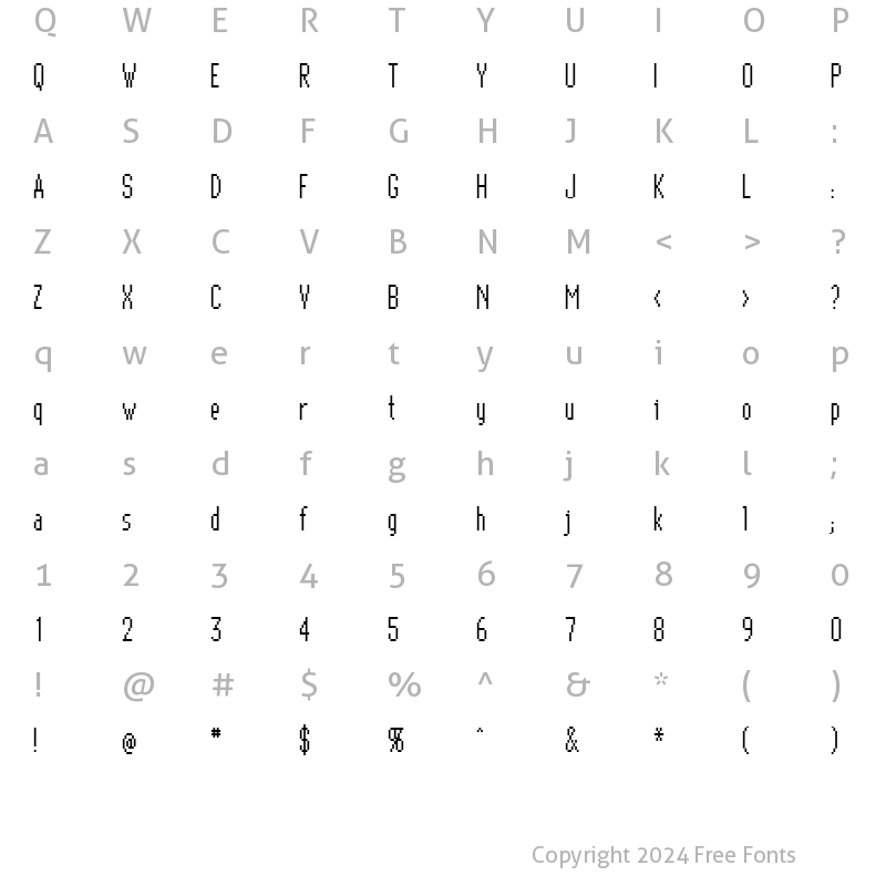 Character Map of New Geneva Nine ICG Point Regular