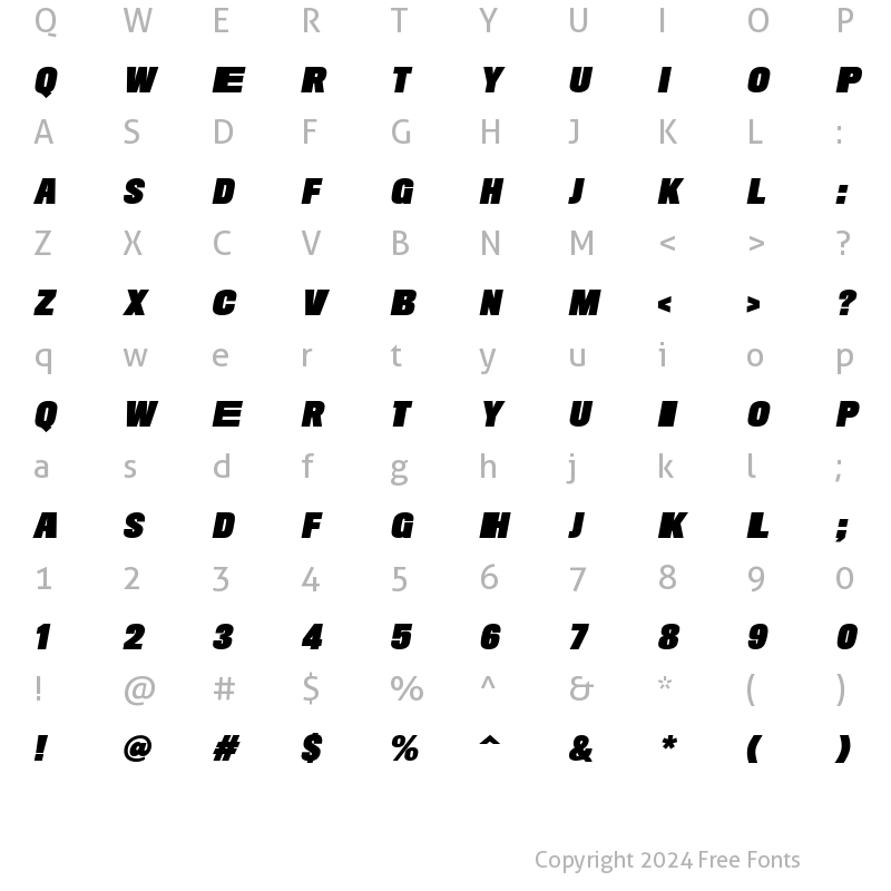 Character Map of New Machines Regular