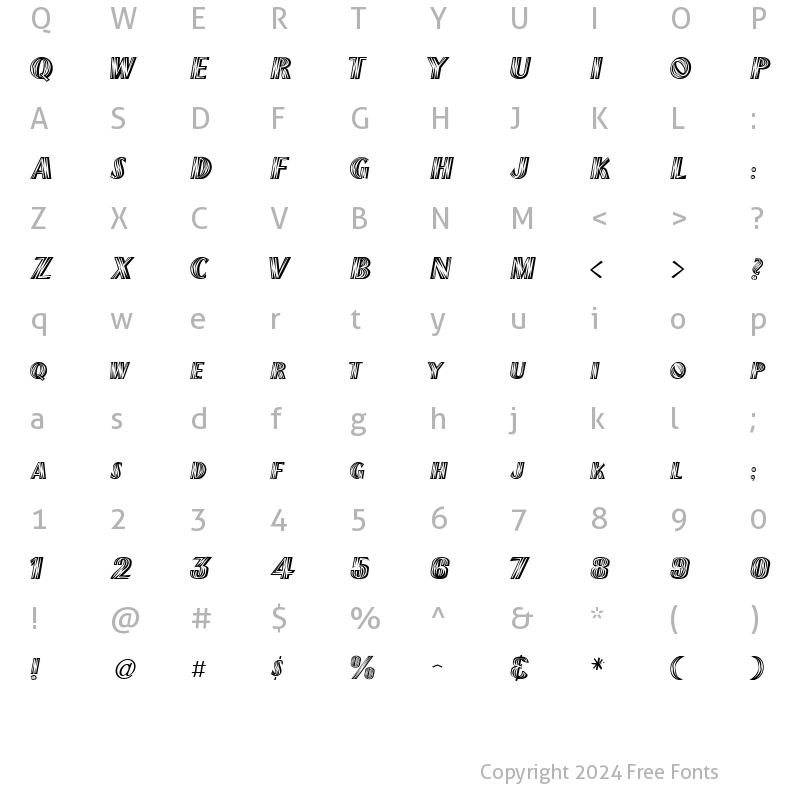 Character Map of New Mexico Regular