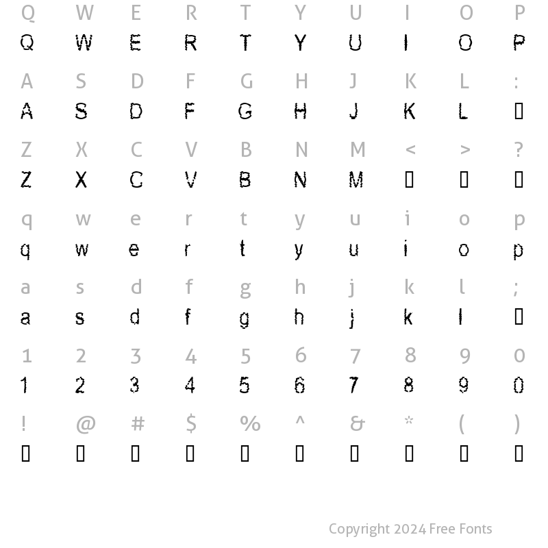 Character Map of New Mozak Regular