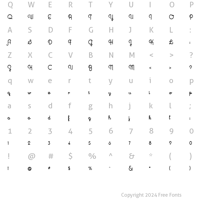 Character Map of New Record Regular