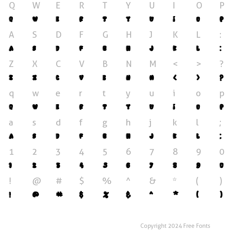 Character Map of New Year 2021 Regular