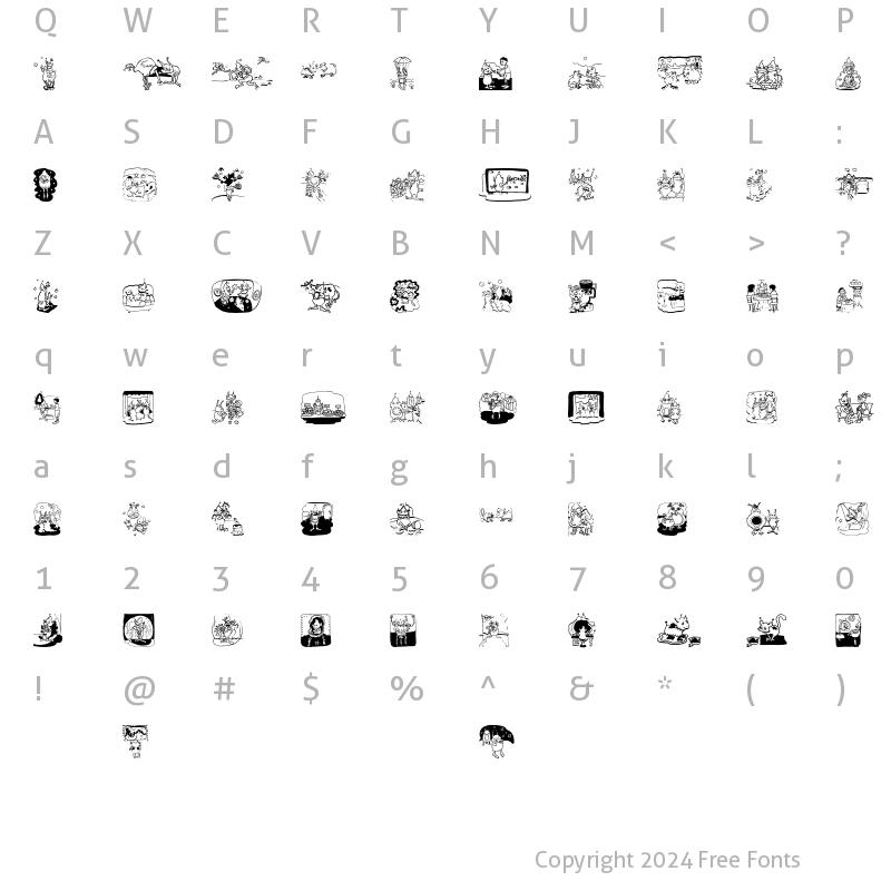 Character Map of NewAliens Regular