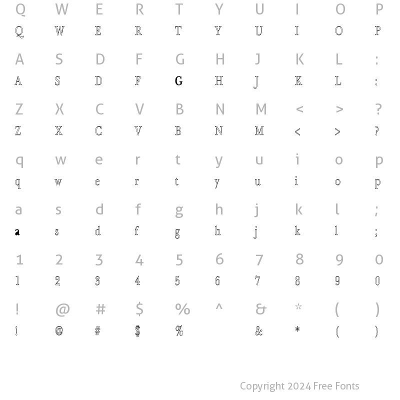 Character Map of NewBaskerville-HC Regular