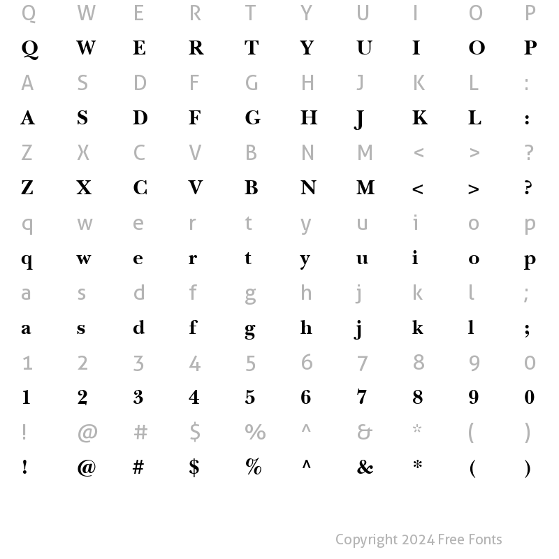 Character Map of NewBaskerville LT Bold