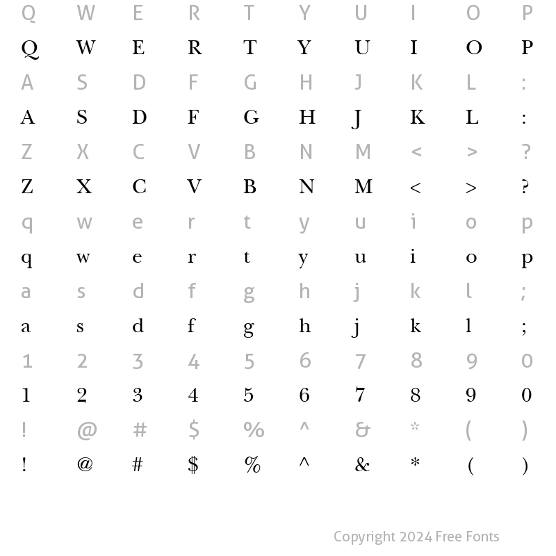 Character Map of NewBaskerville LT Regular