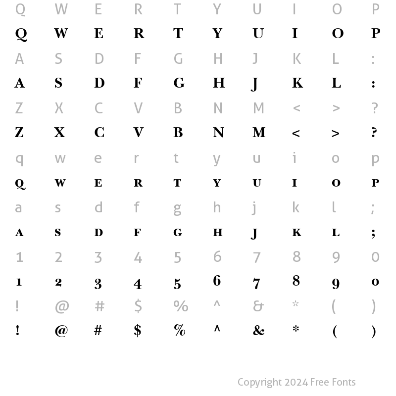 Character Map of NewBaskerville SC Bold