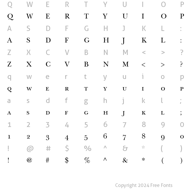 Character Map of NewBaskerville SC Regular