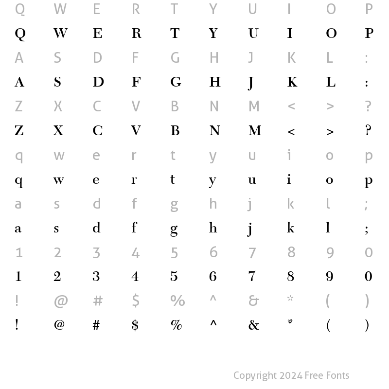 Character Map of NewCaledonia LT SemiBold Regular