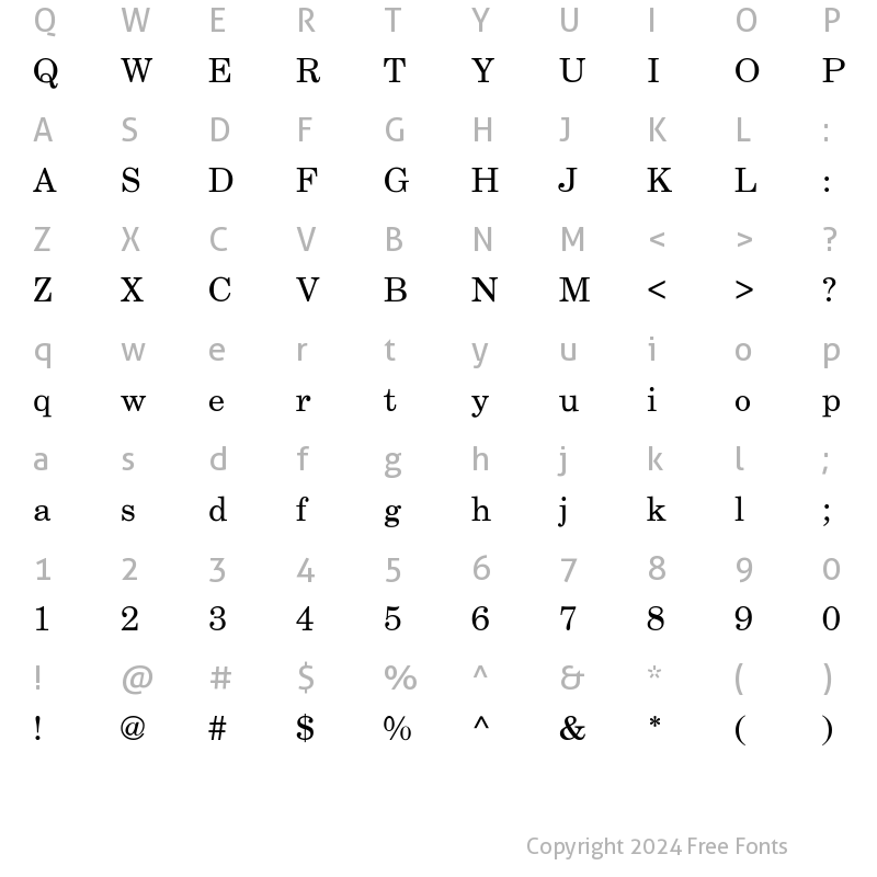 Character Map of NewCenturySch 3 Regular