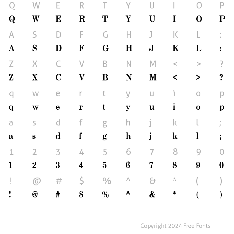 Character Map of NewCenturySch 5 Regular