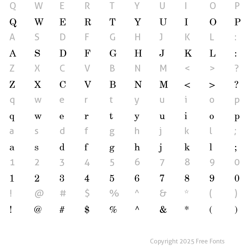 Character Map of NewCenturySchlbk CE Regular