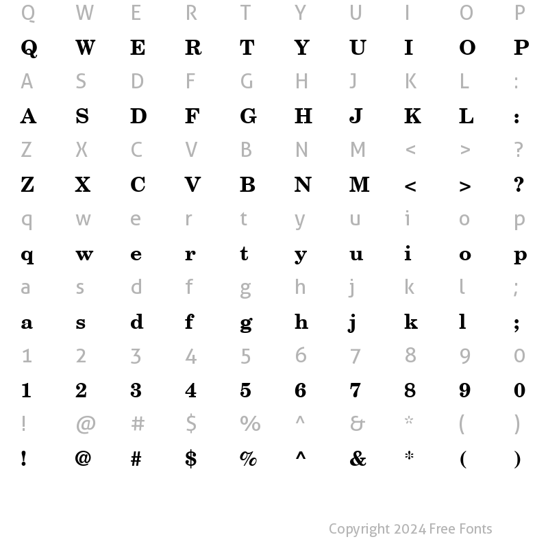 Character Map of NewCenturySchlbk LT Bold