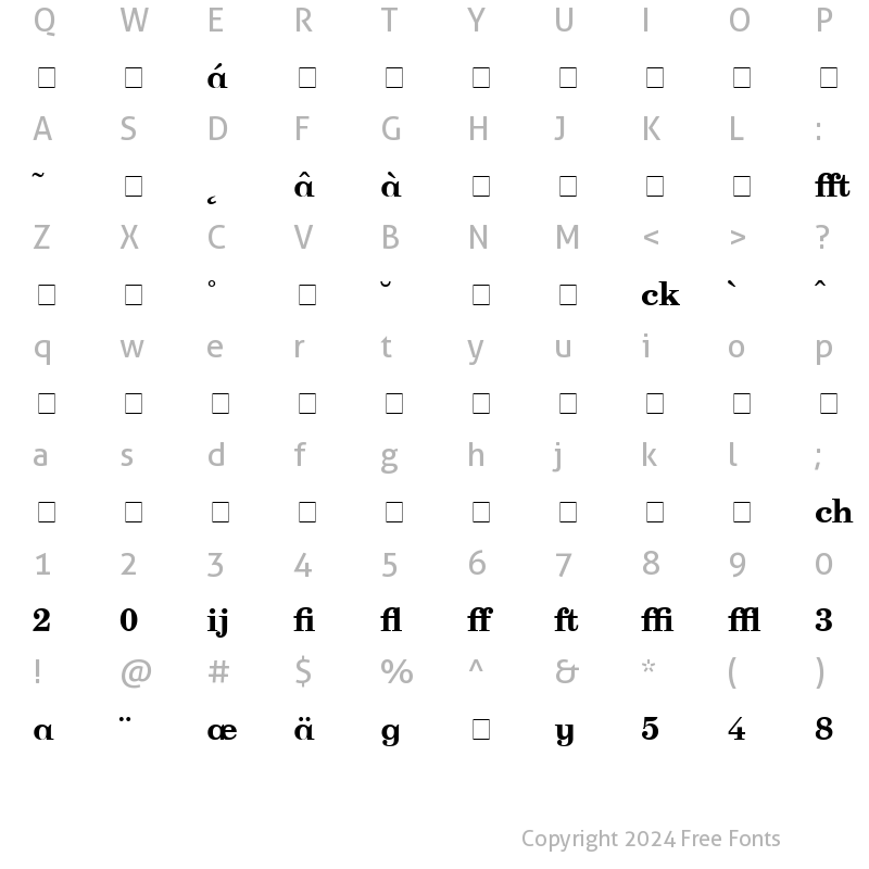 Character Map of NewCenturySchlbk Profi Bold