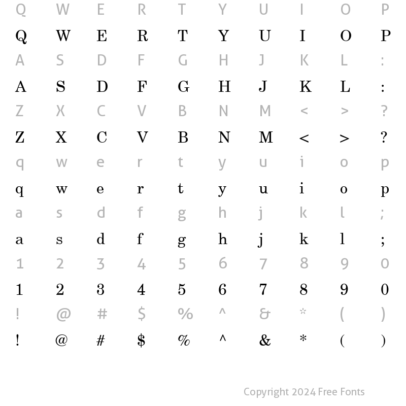 Character Map of NewCenturySchlbk S Regular