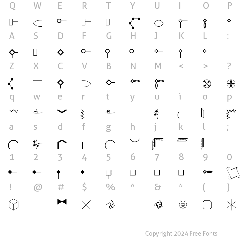 Character Map of Newclips Regular