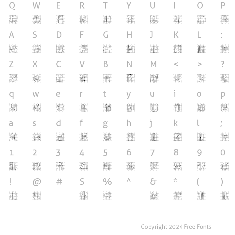 Character Map of Newcracks 13 Regular