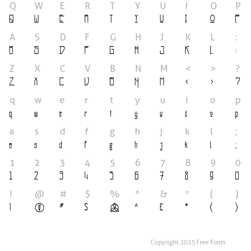 Character Map of NewDeli Regular