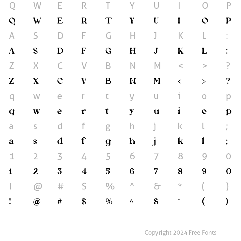 Character Map of Newgate Bold