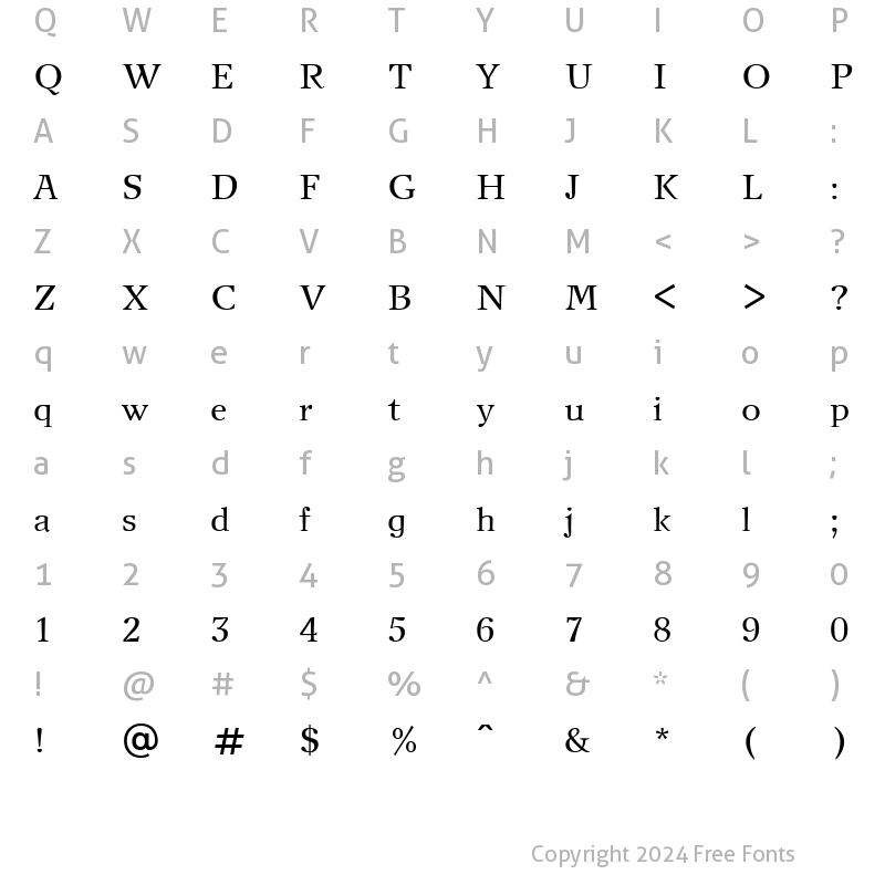 Character Map of NewJournalC Normal