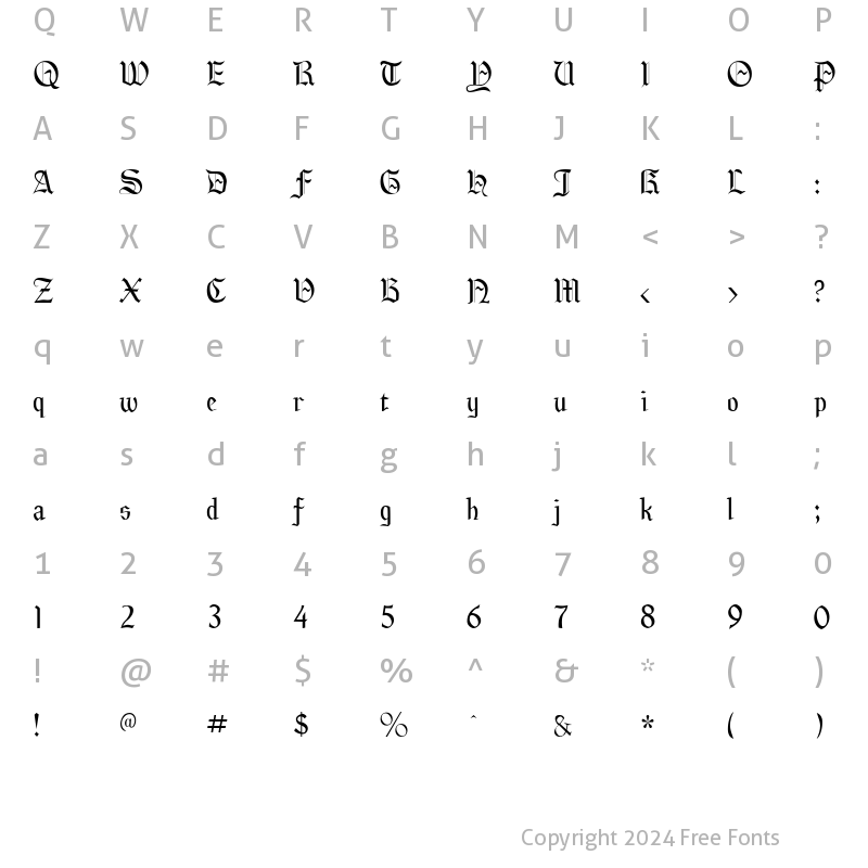 Character Map of NewLaudens Regular