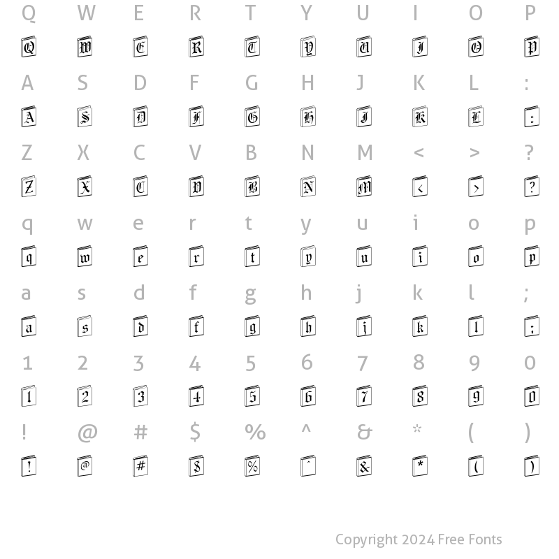 Character Map of NewLibrary Regular