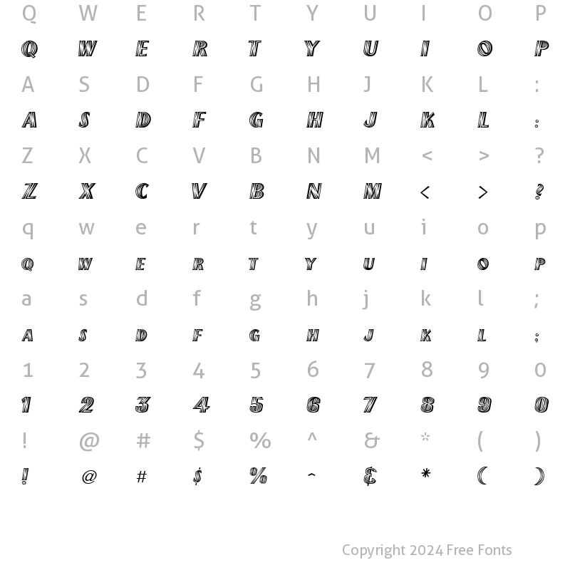 Character Map of NewMexico Regular