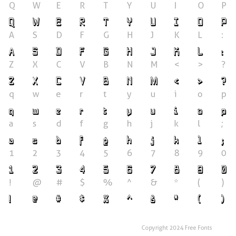 Character Map of NewNerdShadowed Regular