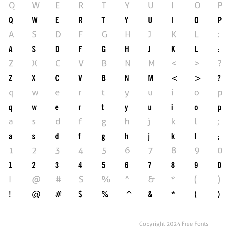 Character Map of NewsGoth Cn BT Bold