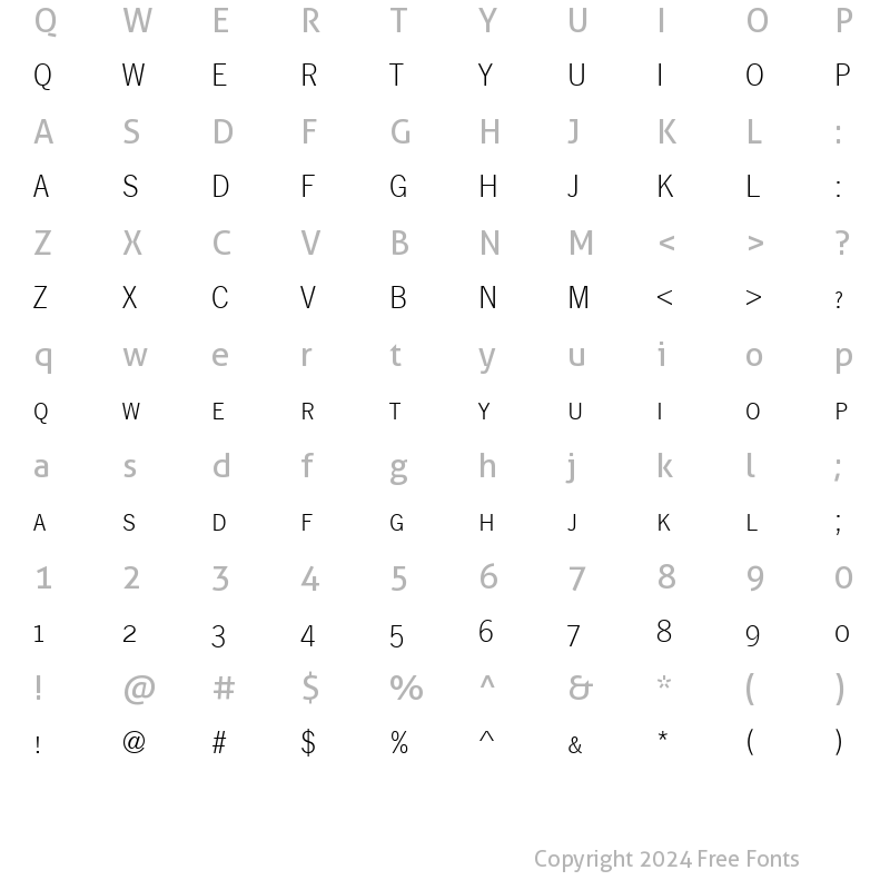 Character Map of NewsGothicSmcL Regular