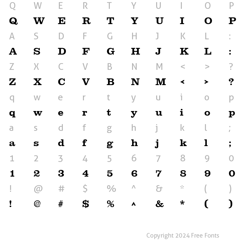 Character Map of Newsline SF Bold