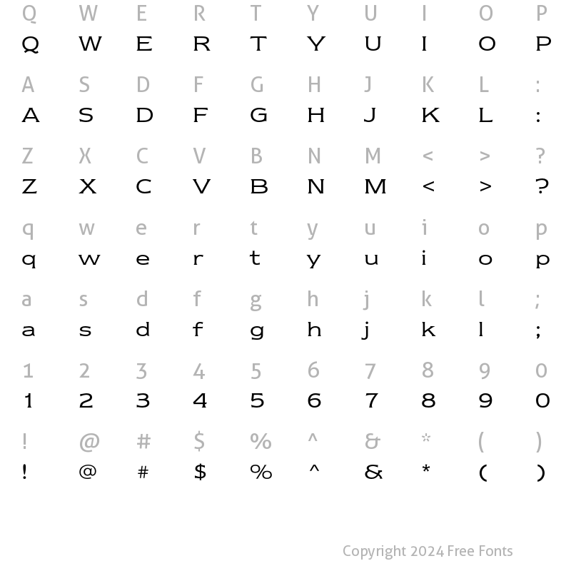 Character Map of Newtext ITC Std Book