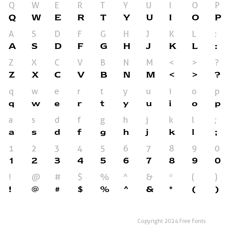 Character Map of Newtext ITC Std Demi