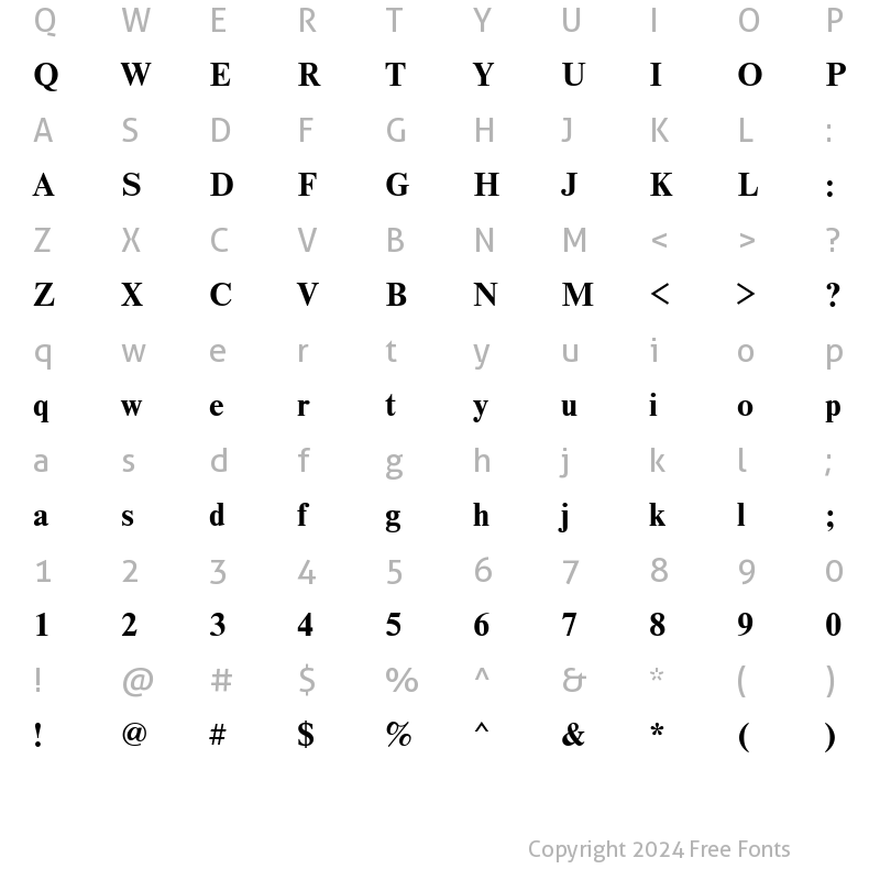 Character Map of NewtonCTT Bold