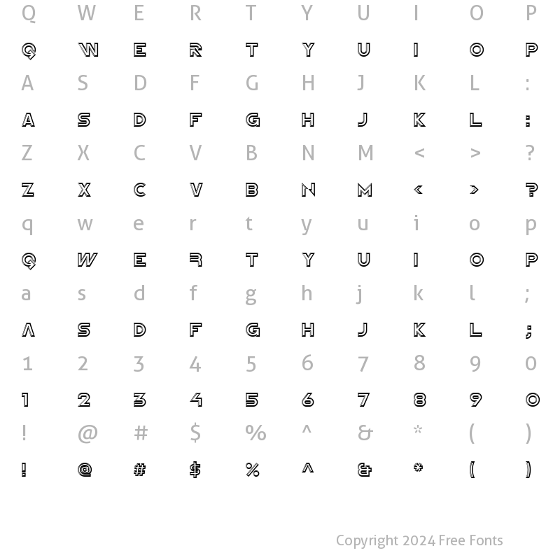 Character Map of Newtron ICG Alt Regular