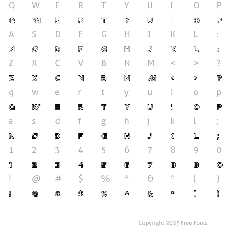 Character Map of Newtron ICG Open Regular