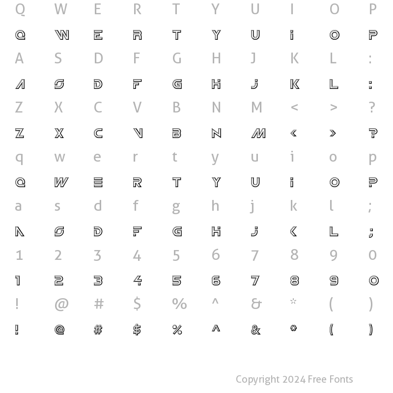 Character Map of NewtronICG Open Regular