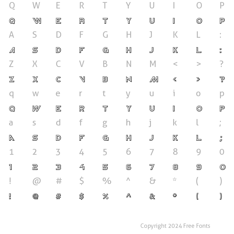 Character Map of NewtronICG Regular