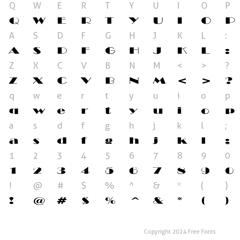 Character Map of NewYorkDecoExtended Regular