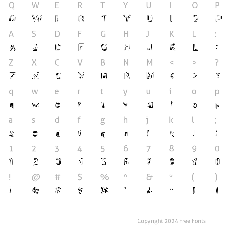 Character Map of Nexerchist Regular